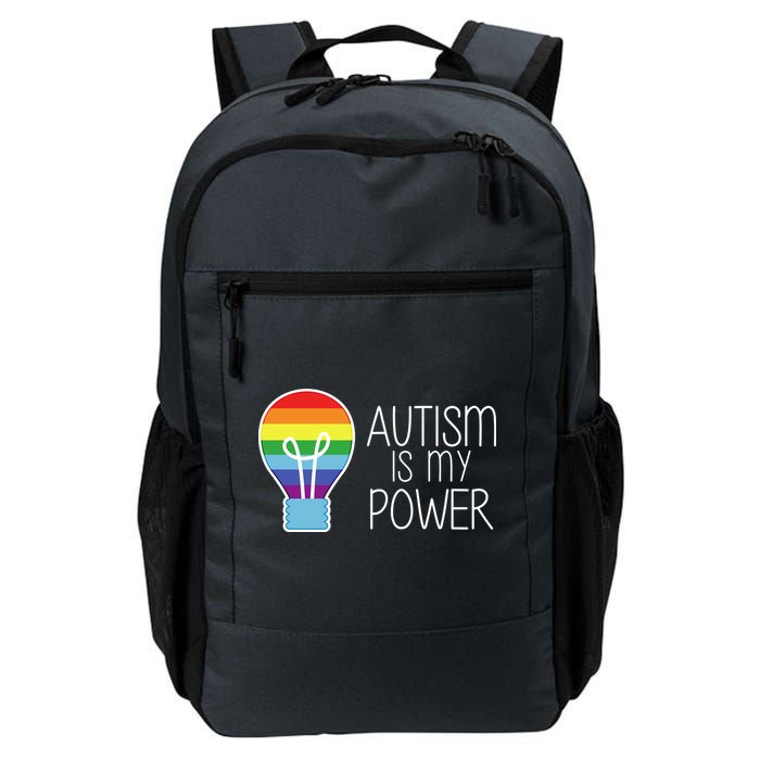 Cute Autism Is My Power Colorful Rainbow Light Bulb Backpack