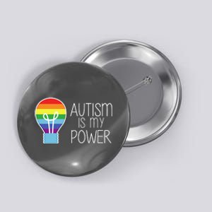 Cute Autism Is My Power Colorful Rainbow Light Bulb Button