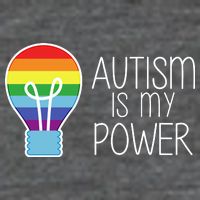 Cute Autism Is My Power Colorful Rainbow Light Bulb Button