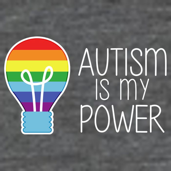 Cute Autism Is My Power Colorful Rainbow Light Bulb Button