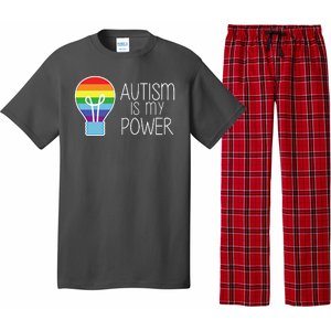 Cute Autism Is My Power Colorful Rainbow Light Bulb Pajama Set