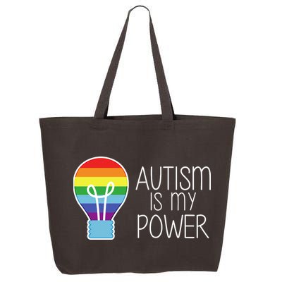 Cute Autism Is My Power Colorful Rainbow Light Bulb 25L Jumbo Tote