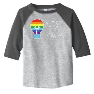 Cute Autism Is My Power Colorful Rainbow Light Bulb Toddler Fine Jersey T-Shirt