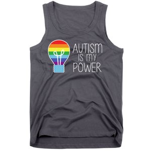 Cute Autism Is My Power Colorful Rainbow Light Bulb Tank Top