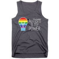 Cute Autism Is My Power Colorful Rainbow Light Bulb Tank Top