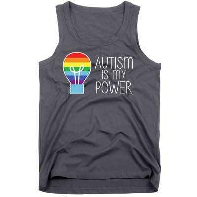 Cute Autism Is My Power Colorful Rainbow Light Bulb Tank Top