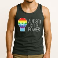 Cute Autism Is My Power Colorful Rainbow Light Bulb Tank Top