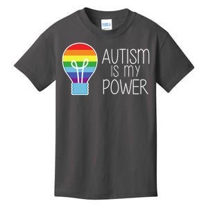 Cute Autism Is My Power Colorful Rainbow Light Bulb Kids T-Shirt