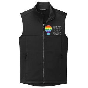 Cute Autism Is My Power Colorful Rainbow Light Bulb Collective Smooth Fleece Vest