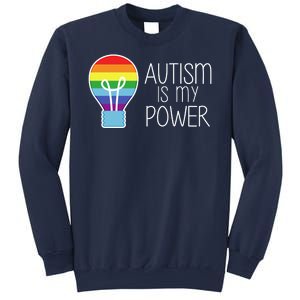 Cute Autism Is My Power Colorful Rainbow Light Bulb Sweatshirt