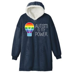 Cute Autism Is My Power Colorful Rainbow Light Bulb Hooded Wearable Blanket