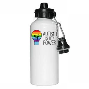 Cute Autism Is My Power Colorful Rainbow Light Bulb Aluminum Water Bottle