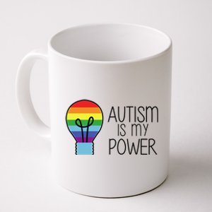 Cute Autism Is My Power Colorful Rainbow Light Bulb Coffee Mug