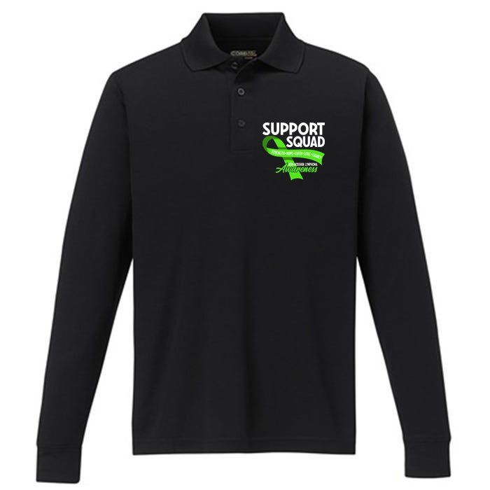 Cancer Awareness I Support Squad NonHodgkin Lymphoma Performance Long Sleeve Polo