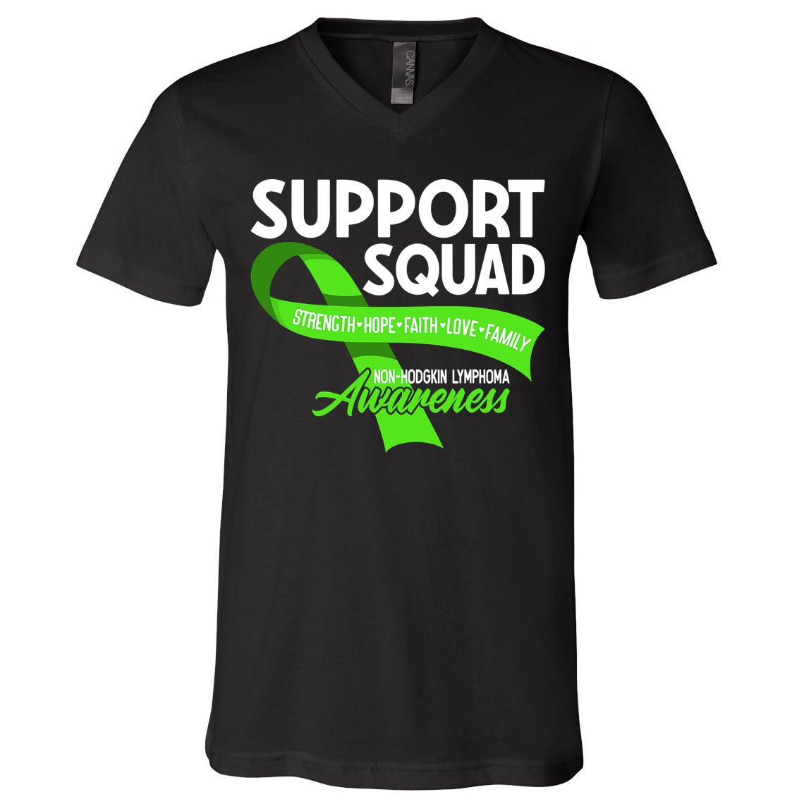 Cancer Awareness I Support Squad NonHodgkin Lymphoma V-Neck T-Shirt