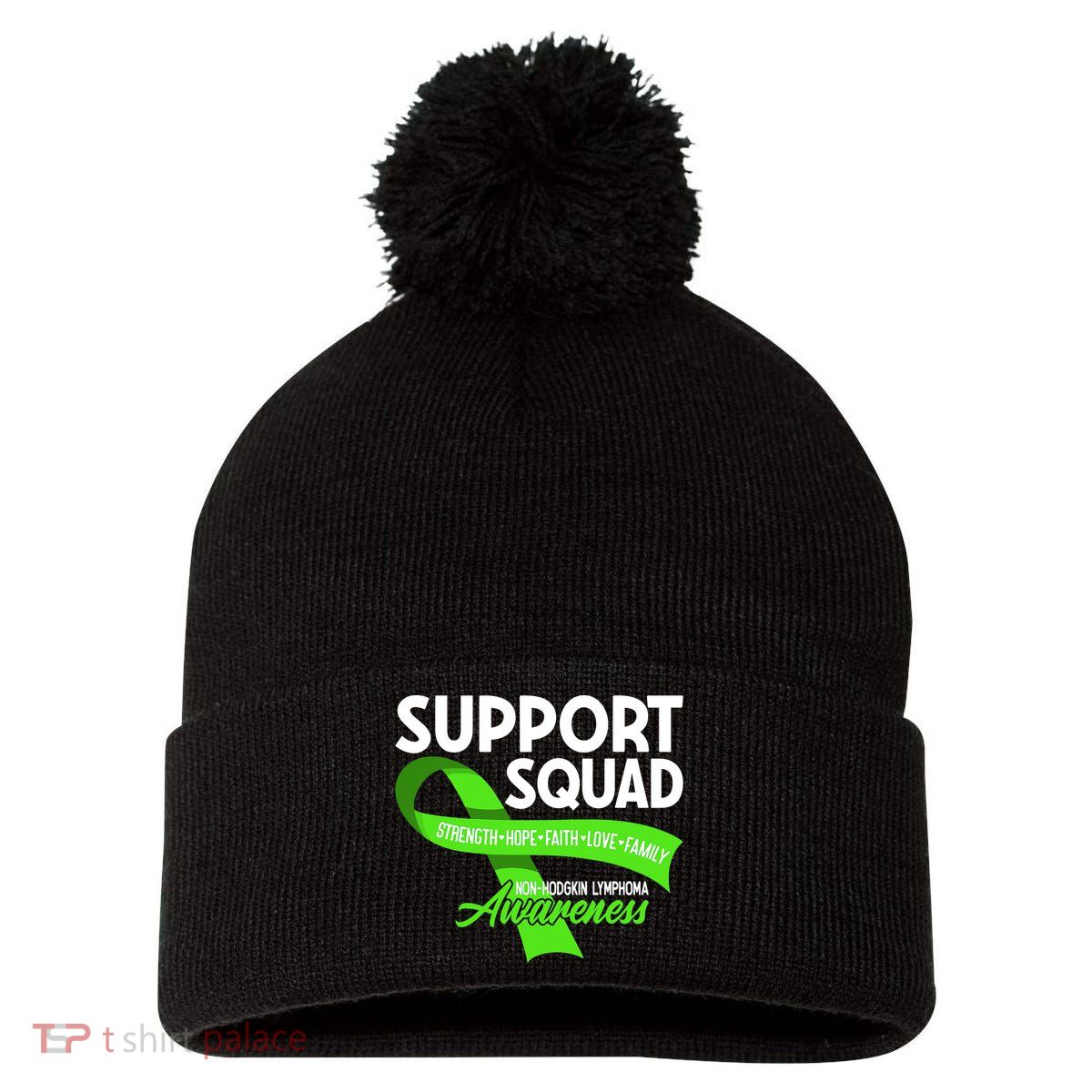 Cancer Awareness I Support Squad NonHodgkin Lymphoma Pom Pom 12in Knit Beanie