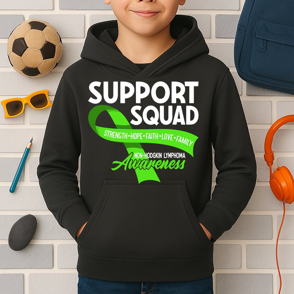 Cancer Awareness I Support Squad NonHodgkin Lymphoma Kids Hoodie