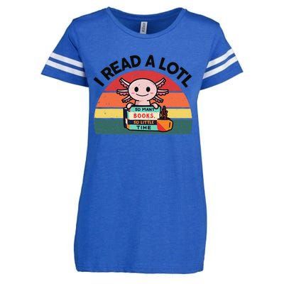 Cute Axolotl I Read A Lotl Funny Bookworm  Enza Ladies Jersey Football T-Shirt