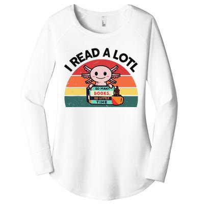 Cute Axolotl I Read A Lotl Funny Bookworm  Women's Perfect Tri Tunic Long Sleeve Shirt