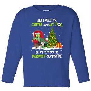 Christmas All I Need Is Coffee And My Welsh Corgi Dog Xmas Gift Toddler Long Sleeve Shirt