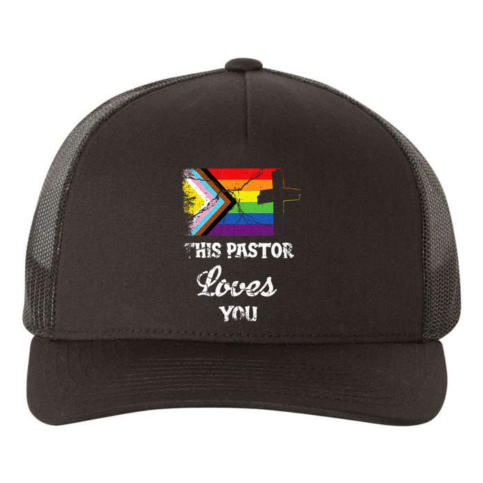 Christian Ally Inclusive Pride Clergy This Pastor Loves You Yupoong Adult 5-Panel Trucker Hat