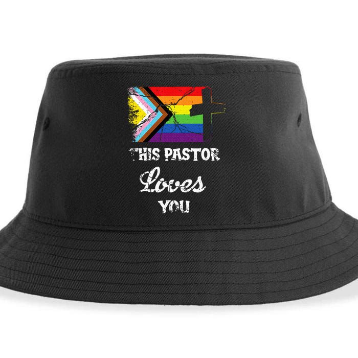 Christian Ally Inclusive Pride Clergy This Pastor Loves You Sustainable Bucket Hat