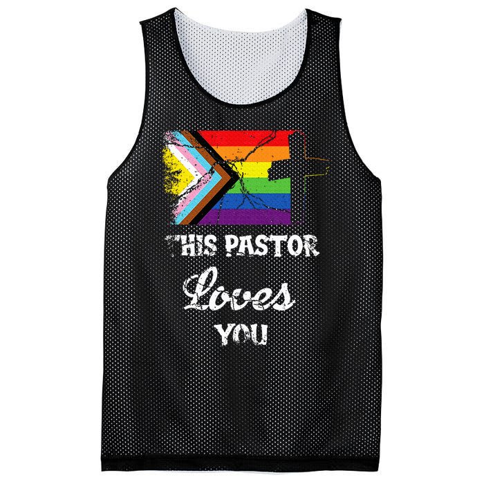 Christian Ally Inclusive Pride Clergy This Pastor Loves You Mesh Reversible Basketball Jersey Tank