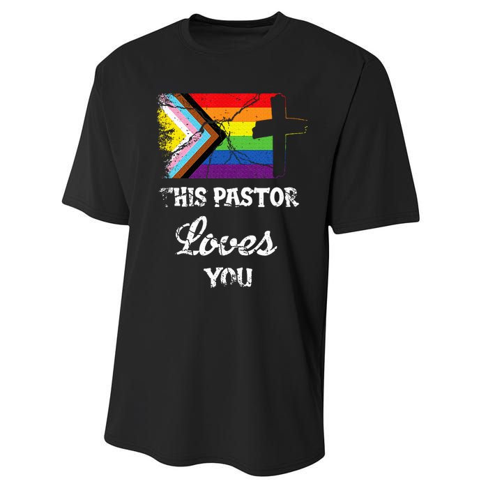 Christian Ally Inclusive Pride Clergy This Pastor Loves You Performance Sprint T-Shirt