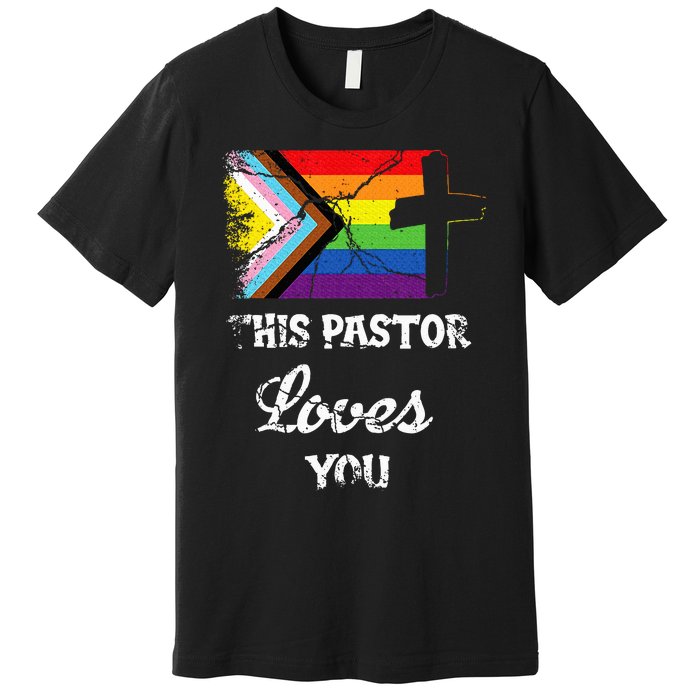 Christian Ally Inclusive Pride Clergy This Pastor Loves You Premium T-Shirt