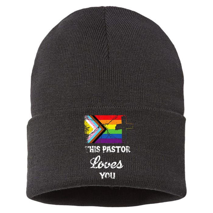 Christian Ally Inclusive Pride Clergy This Pastor Loves You Sustainable Knit Beanie