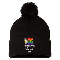 Christian Ally Inclusive Pride Clergy This Pastor Loves You Pom Pom 12in Knit Beanie