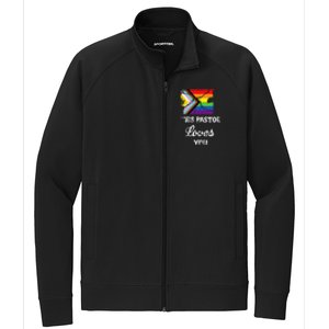 Christian Ally Inclusive Pride Clergy This Pastor Loves You Stretch Full-Zip Cadet Jacket