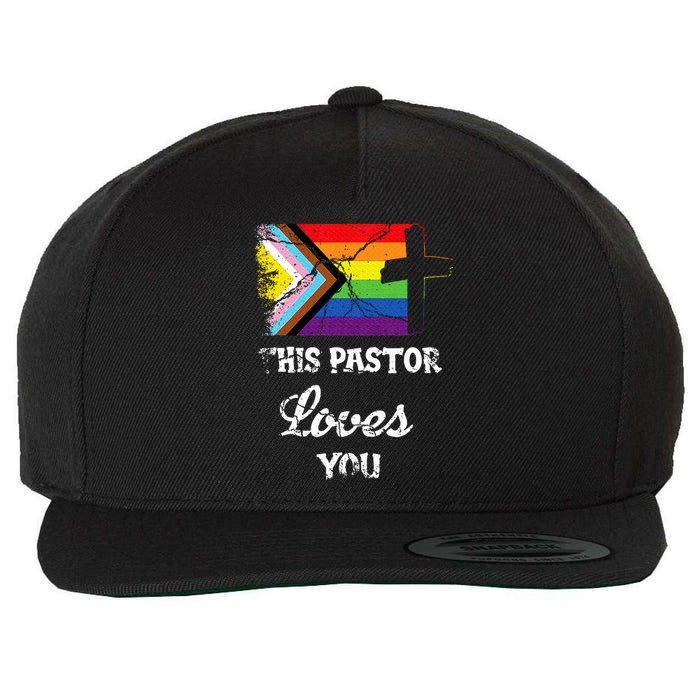 Christian Ally Inclusive Pride Clergy This Pastor Loves You Wool Snapback Cap