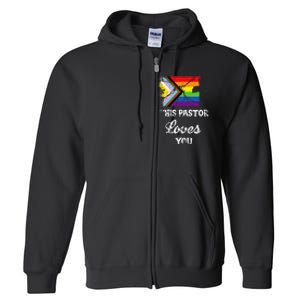 Christian Ally Inclusive Pride Clergy This Pastor Loves You Full Zip Hoodie