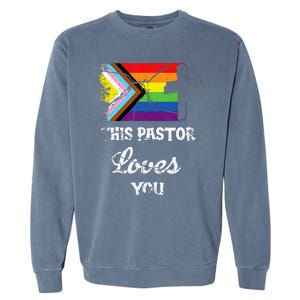 Christian Ally Inclusive Pride Clergy This Pastor Loves You Garment-Dyed Sweatshirt