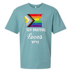 Christian Ally Inclusive Pride Clergy This Pastor Loves You Sueded Cloud Jersey T-Shirt