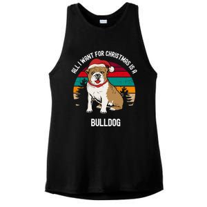 Cute All I Want For Christmas Is A Bulldog Gift Ladies PosiCharge Tri-Blend Wicking Tank