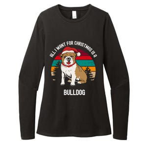 Cute All I Want For Christmas Is A Bulldog Gift Womens CVC Long Sleeve Shirt