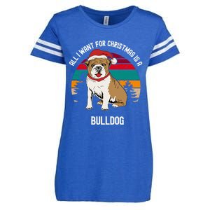 Cute All I Want For Christmas Is A Bulldog Gift Enza Ladies Jersey Football T-Shirt