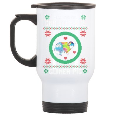 Cute All I Want For Christmas Is Guinea Pig Ugly Gift Stainless Steel Travel Mug