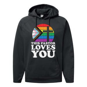 Christian Ally Inclusive Pride Clergy This Pastor Loves You Performance Fleece Hoodie