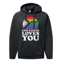 Christian Ally Inclusive Pride Clergy This Pastor Loves You Performance Fleece Hoodie