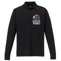 Christian Ally Inclusive Pride Clergy This Pastor Loves You Performance Long Sleeve Polo