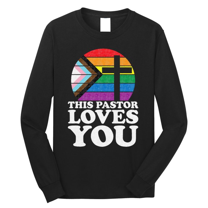 Christian Ally Inclusive Pride Clergy This Pastor Loves You Long Sleeve Shirt