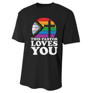 Christian Ally Inclusive Pride Clergy This Pastor Loves You Performance Sprint T-Shirt