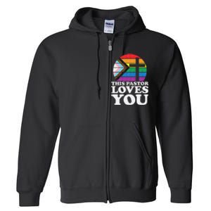 Christian Ally Inclusive Pride Clergy This Pastor Loves You Full Zip Hoodie