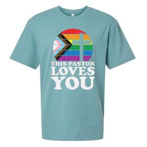 Christian Ally Inclusive Pride Clergy This Pastor Loves You Sueded Cloud Jersey T-Shirt