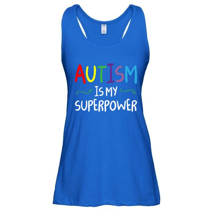 Colorful Autism Is My Superpower Autism Awareness Cool Gift Ladies Essential Flowy Tank