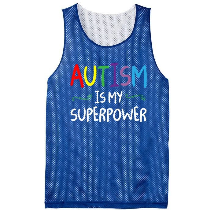 Colorful Autism Is My Superpower Autism Awareness Cool Gift Mesh Reversible Basketball Jersey Tank