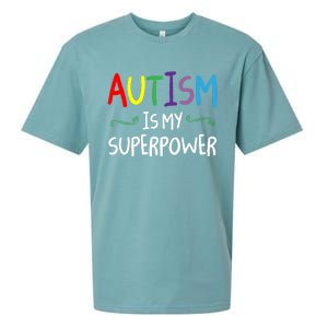 Colorful Autism Is My Superpower Autism Awareness Cool Gift Sueded Cloud Jersey T-Shirt